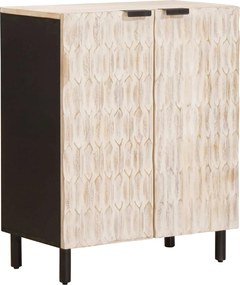 vidaXL Bufet Finisaj Alb Spălat 60 x 33 x 75 cm Lemn de mango solid