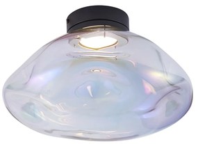 Plafonieră de design neagră cu sticlă curcubeu - Gemma