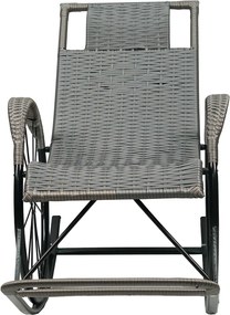 Scaun de balansare, ratan/metal, gri, ROKIN