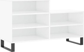vidaXL Pantofar, alb extralucios, 102x36x60 cm, lemn compozit