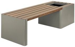Bancă cu un ghiveci de flori cu auto-irrigare, WOODGREEN - Hobby Flower Culoare: kaki/lemn închis
