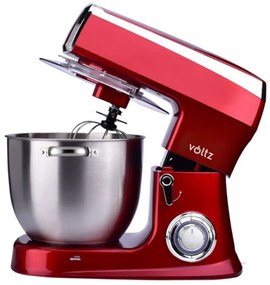 Resigilat: Mixer planetar Voltz V51115A, 2100W, 7,5 litri, 6 viteze + Pulse, 3 agitatoare, Rosu