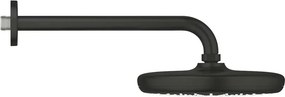 Palarie de dus rotunda negru mat Grohe Tempesta 210 mm cu brat