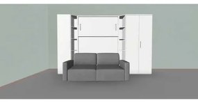 Set pat rabatabil dublu cu somiera inclusa,canapea si 2 dulapuri de 50 si 100 cm - ROYAL Wardrobes&Sofa Set (150X200)