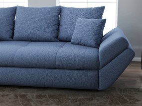 Canapea extensibilă dumonde cu ladă de depozitare si sezut confortabil din spuma high-density, Loana Enjoy Blue 250x100 cm