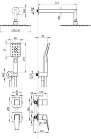 BLUR – Set de duș cu montare îngropată, finisaj titan (NQL_D9YK) 🚿✨