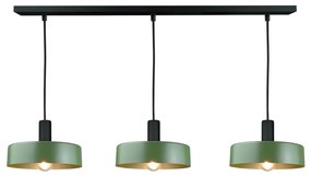 Lustră pe cablu HAKI 3xE27/60W/230V verde/negru