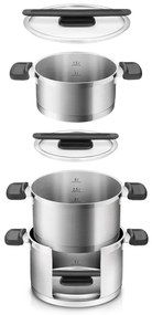 Set de vase pentru gătit 6 buc. din oțel inoxidabil Compact – Tescoma