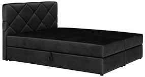 Pat matrimonial Boxspring 140x200 cm Karum (cu saltea și somieră) (negru). 1007768