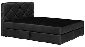 Pat matrimonial Boxspring 180x200 cm Karum (cu saltea și somieră) (negru). 1007788