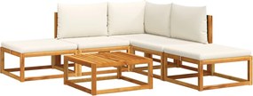 vidaXL Set canapele de grădină cu 6 piese și perne, lemn de salcâm și ratan