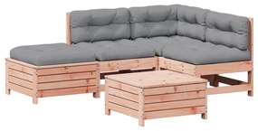 3250710 vidaXL Set mobilier de grădină cu perne, 5 piese, lemn masiv douglas