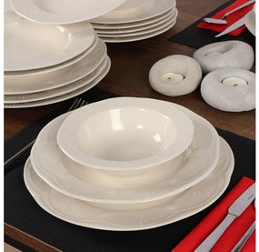 Set de masă 24 piese alb/porțelan