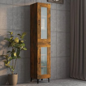 Dulap de perete suspendat, stejar fumuriu, 34,5x34x90 cm 1, Stejar afumat