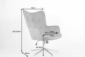 Fotoliu pivotant, design extravagant Lounger, catifea gri A-39511 VC