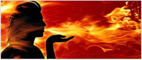 Tablou femeii în foc (120x50 cm)