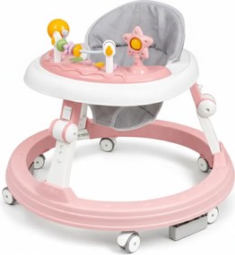 Premergator copii Kidizi Pippa Step roz cu tavita muzicala detasabila, lumini si reglaj pe 3 niveluri de inaltime, model pentru fetite