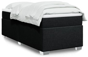 vidaXL Pat box spring cu saltea, negru, 80x200 cm, textil