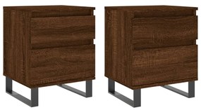 vidaXL Noptiere, 2 buc., stejar maro, 40x35x50 cm, lemn compozit