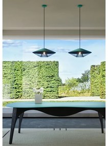 Redo 01-3006 - Pendul pe cablu GRILL 1xE27/42W/230V Ø 39,6 cm, negru/turcoaz