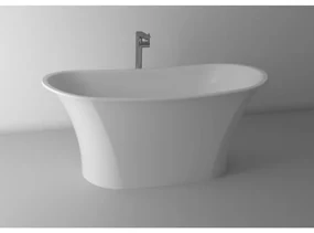 Cada baie freestanding ovala, compozit, 158 x 74 cm, Cast Marble Rimini