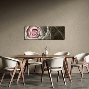 Tablou - Abstract trandafir roz deschis roz (cu ceas) (90x30 cm)