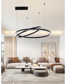 Lustră LED dimabilă Immax NEO 07216L FINO 93W/230V 60/80 cm negru Tuya + telecomandă