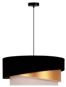 Lustră pe cablu Duolla KOBO 1xE27/15W/230V d. 45 cm negru/auriu/crem