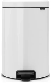 Cos de gunoi cu pedala Brabantia NewIcon 649034, 20 L, Inchidere lina, Baza antiderapanta, Alb