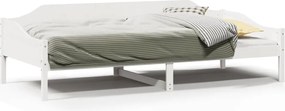 vidaXL Cadru de pat fără saltea, alb, 80x200 cm, lemn masiv de pin