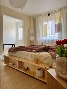 Pat matrimonial din lemn masiv de pin cu somieră 140x200 cm Ziggy – Karup Design