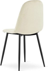 Scaun din catifea bej ASTI cu picioare negre