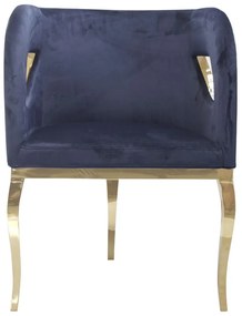 Fotoliu tapitat Morello bleumarin/gold – H78 cm