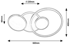 Lustră LED aplicată FULVIA LED/50W/230V crom lucios Rabalux 6890