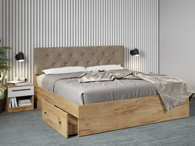 Set mobila dormitor complet Alb/Stejar Levi C03