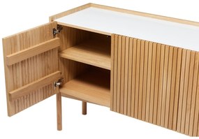 Comodă în culoare naturală joasă cu aspect de lemn de stejar 177x42 cm Bottrup – Woodman