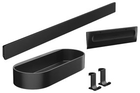 Set accesorii de baie pentru dus, Hansgrohe, WallStoris, negru mat