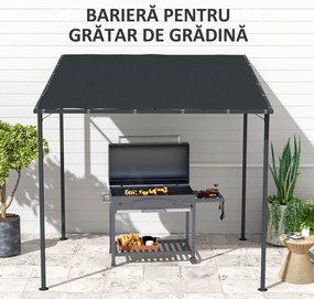 Outsunny Pergolă de Grădină din Metal și Poliester, 238x238x235/194 cm, Gri Închis | Aosom Romania