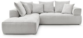 Colțar gri deschis cu tapițerie din chenille (cu colț pe partea stângă/în formă de ”L”) Whesley – Bobochic Paris