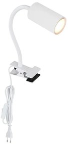 Veioza, lampa de birou cu clema design modern Robby alb