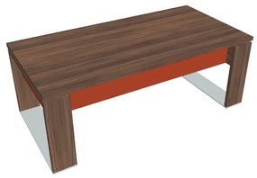 Masă Verno+ S 200 x 100 cm, nuc / portocaliu