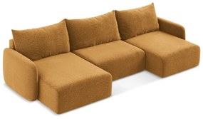 Colțar portocaliu extensibil/cu spațiu de depozitare Kalena – Makamii