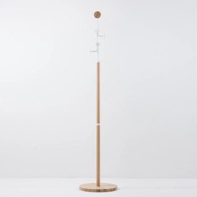 Cuier din lemn masiv de stejar cu detalii albe Gazzda Hook