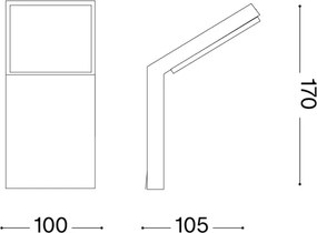 Ideal Lux - Aplică LED de exterior STYLE LED/8,5W/230V 3000K CRI 90 IP54 negru