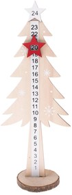 Calendar de Advent din lemn Tree, 30 x 12 cm