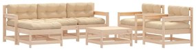 3185822 vidaXL Set mobilier de grădină cu perne, 7 piese, lemn masiv