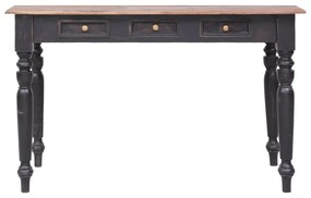 Birou cu 3 sertare, 117 x 57 x 75 cm, lemn masiv de mahon old brown