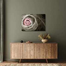 Tablou pe sticlă - Abstract trandafir roz deschis roz (70x50 cm)