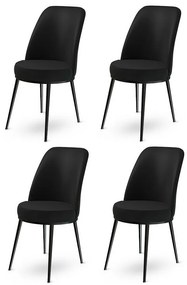 Set de scaune de sufragerie Dexa Black, 4 buc., 4 buc