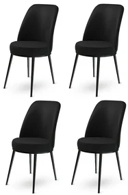 Set de scaune de sufragerie Dexa Black, 4 buc., 4 buc